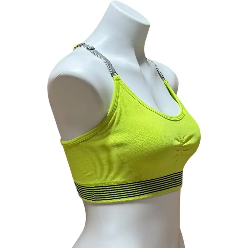 VSX Victoria's Secret Sport Racerback Sports Bra Neon Yellow Black Medium